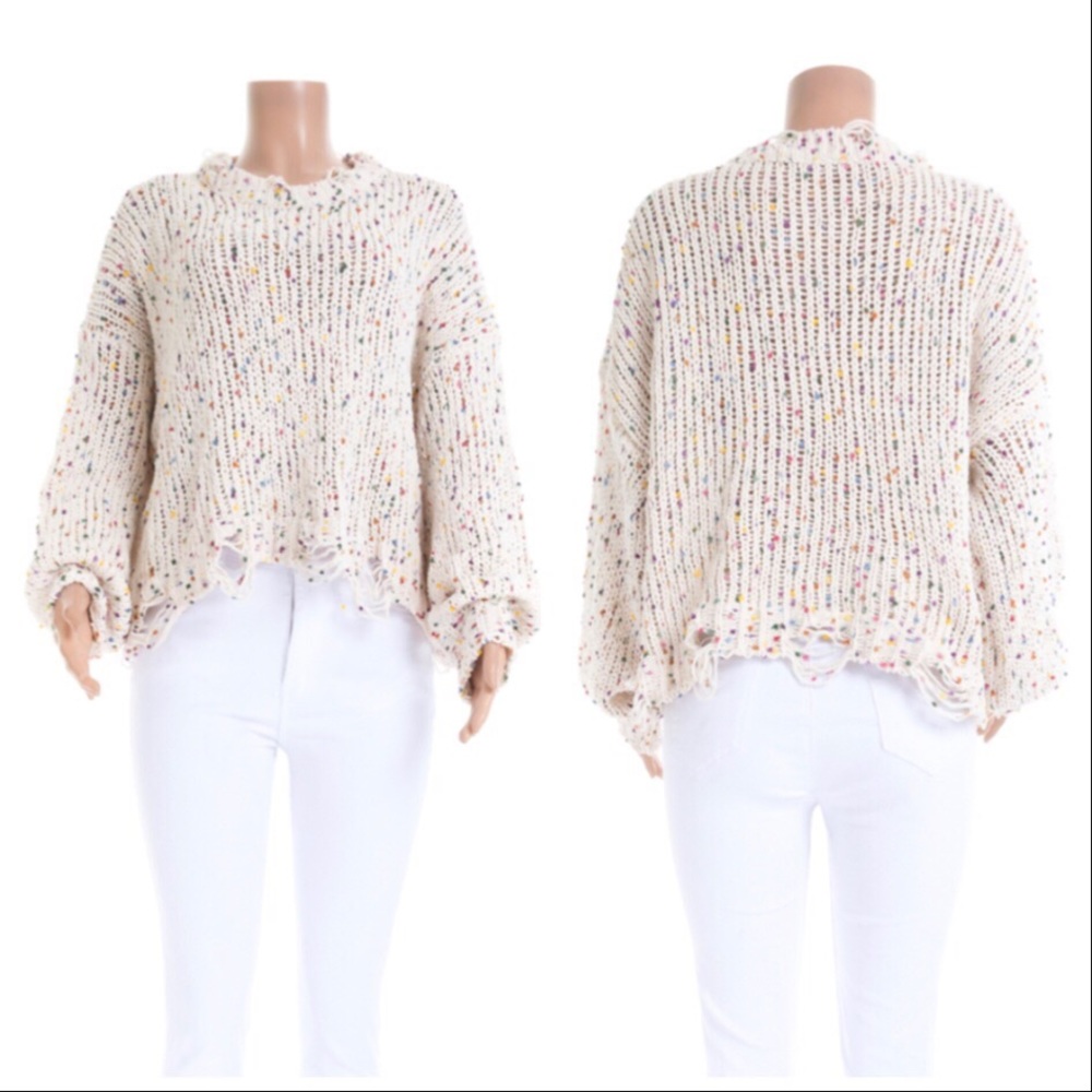 LAST 1⭐️CONFETTI DISTRESSED - Sweater - Picture 3 of 3